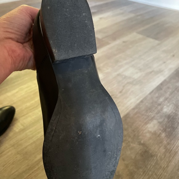 Steve Madden cowboy black leather unique heel leather boots  size 6 - Picture 9 of 13